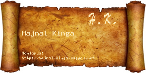 Hajnal Kinga névjegykártya